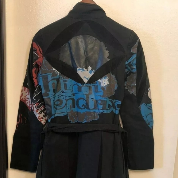 Custo Barcelona SPECIAL ADDITION ROCKSTAR TRENCH coat Copyright.Wearable art! - Picture 4 of 8